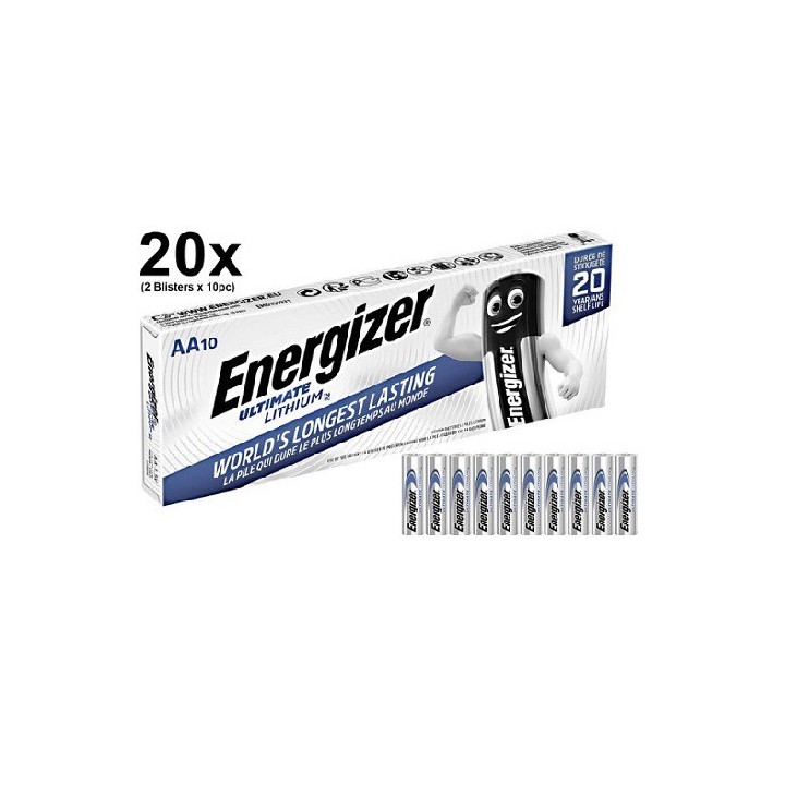 20 STUKS ENERGIZER L91 ULTIMATE LITHIUM AA