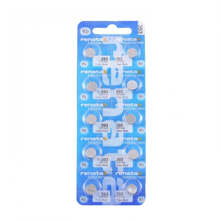10 STUKS HORLOGEBATTERIJ RENATA 393, SR48, SR754W