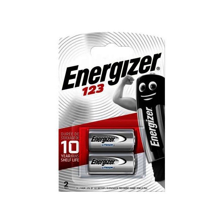 2 STUKS ENERGIZER CR123A LITHIUM POWER BATTERIJ
