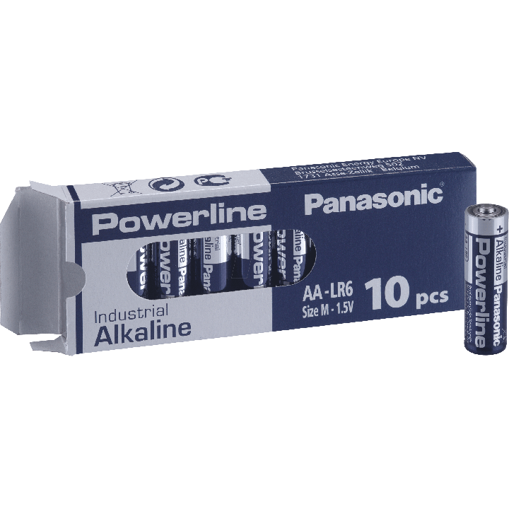 10 STUKS AA PANASONIC POWERLINE INDUSTRIAL LR06
