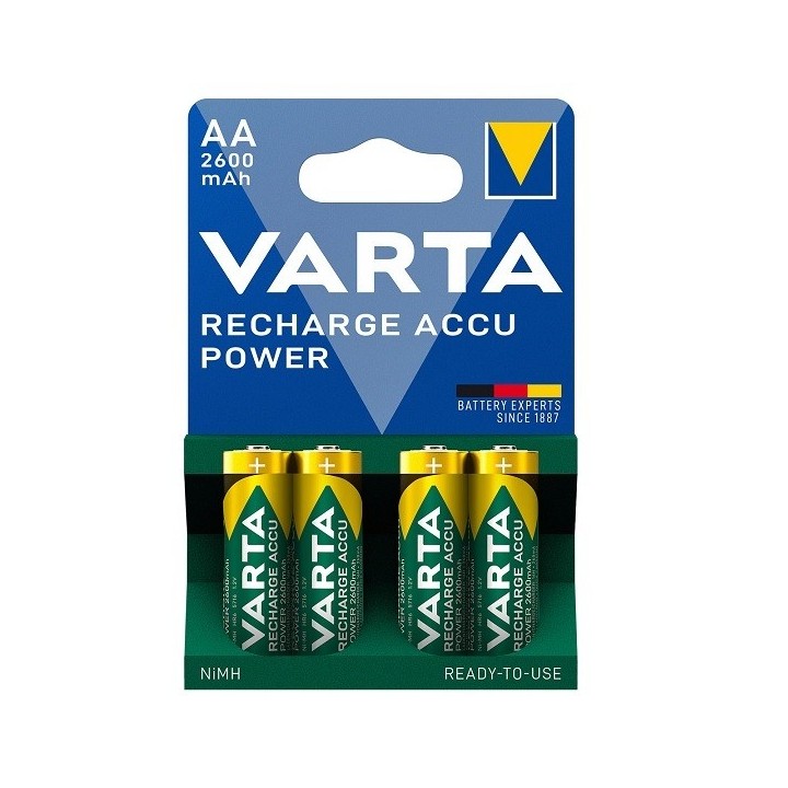 4 STUKS VARTA RECHARGE ACCU POWER AA 2600 