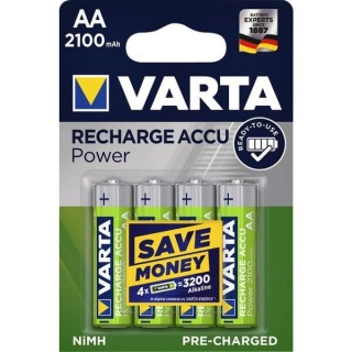 4 STUKS VARTA RECHARGE ACCU POWER AA 2100 