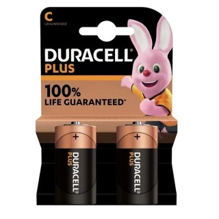 2 STUKS DURACELL MN1400, LR14, C PLUS ALK.