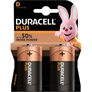 2 PCS DURACELL MN1300, LR20, D PLUS ALK.
