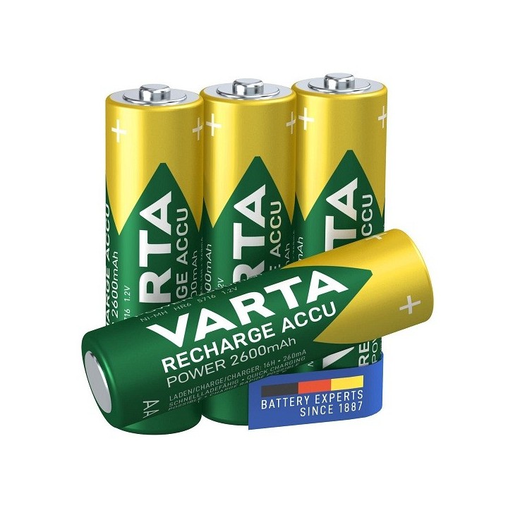 4 STUKS VARTA OPLAADBAAR AA 2600mAh 
