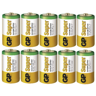 10 PIECES GP 13AS, LR20, D SUPER ALKALINE