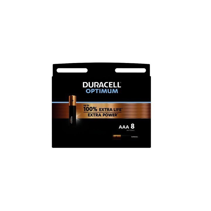 8 PIECES DURACELL OPTIMUM ALKALINE AAA, LR03