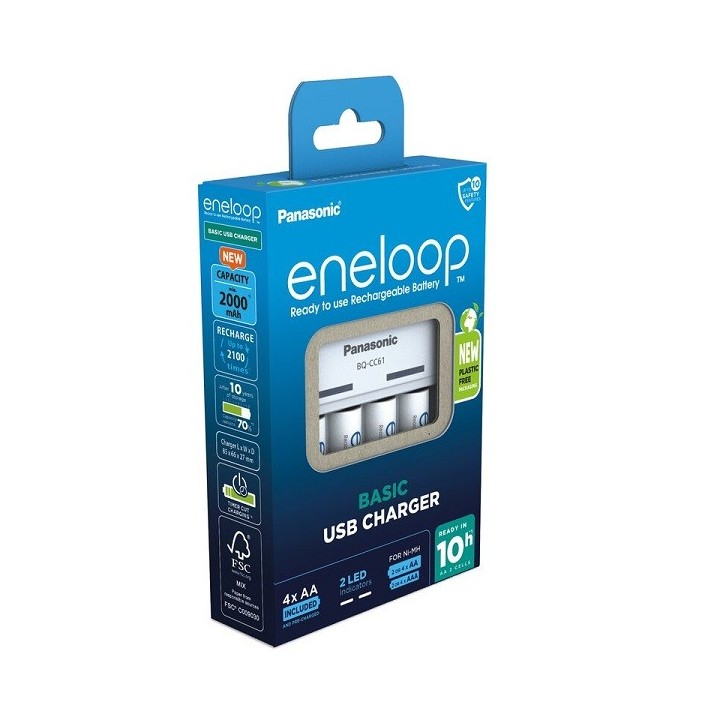 ENELOOP BQ-CC51 BATTERYCHARGER INCL. 4XAA 1900mAh