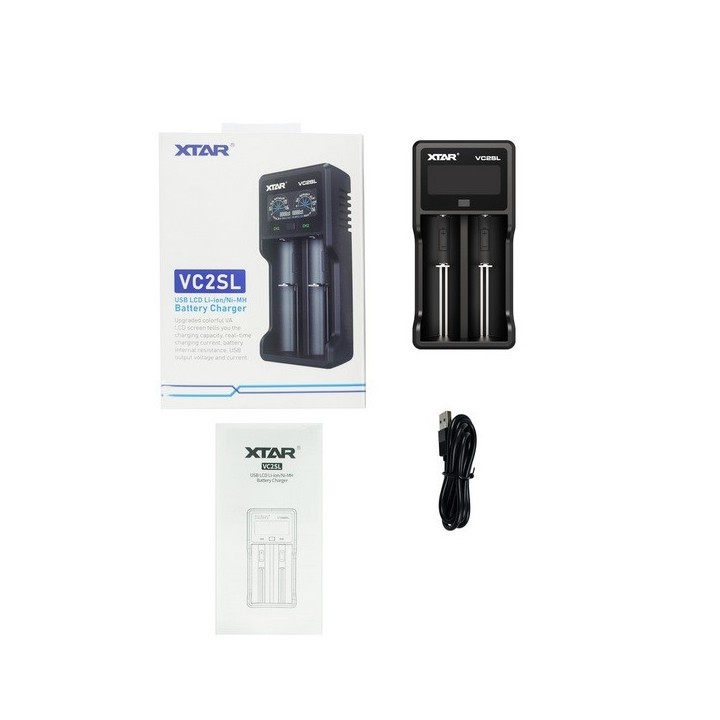 XTAR VC2SL USB LADER VOOR Li-Ion, Ni-MH, Ni-CD
