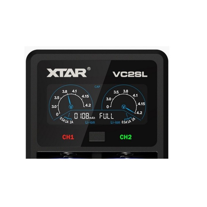 XTAR VC2SL USB LADER VOOR Li-Ion, Ni-MH, Ni-CD