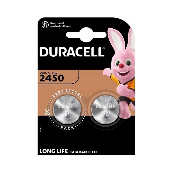 2 STUKS KNOOPCEL LITHIUM DURACELL CR2450
