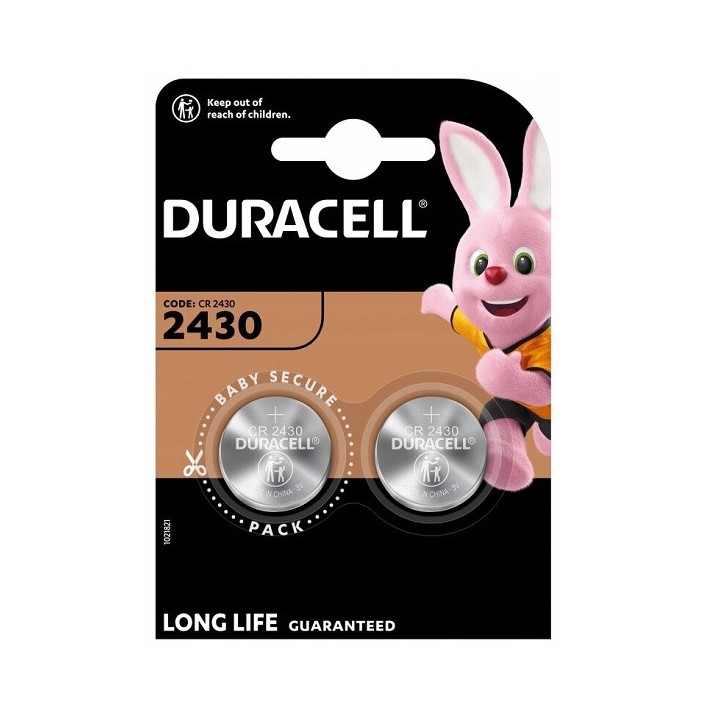 2 STUKS KNOOPCEL LITHIUM DURACELL CR2430