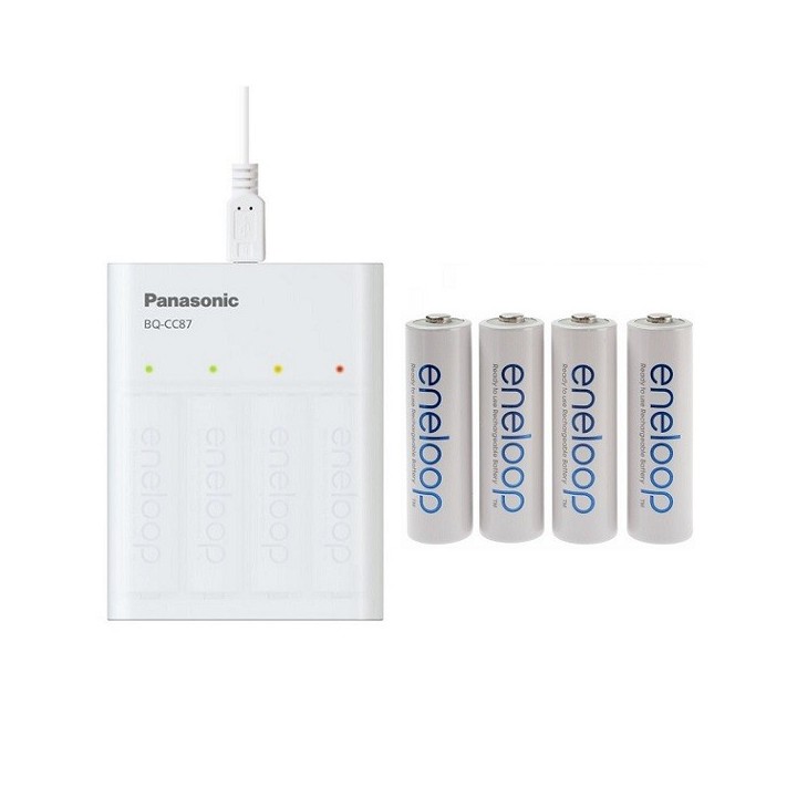 ENELOOP BQ-CC87 USB LADER/POWERBANK + 4xAA 1900mAh