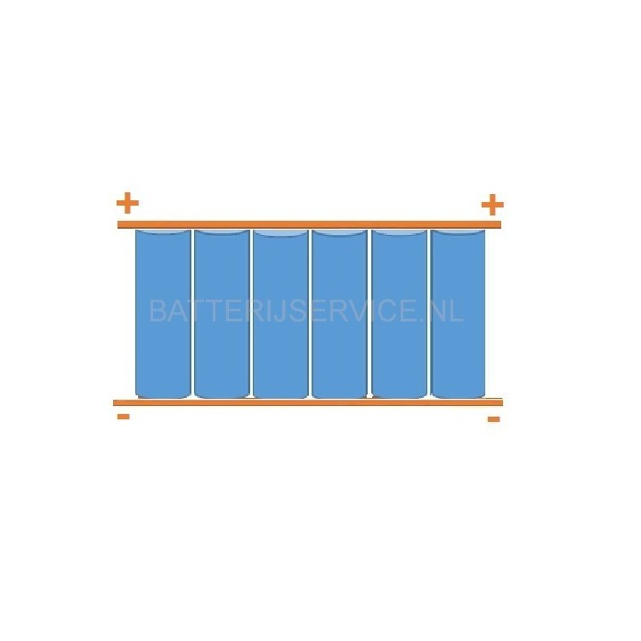 PACK 6 SAMSUNG ICR18650 unprotected (config.keuze)