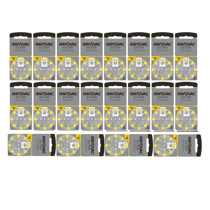 POWERDEAL 160 STUKS RAYOVAC EXTRA 10, PR70 HOORBATTERIJEN