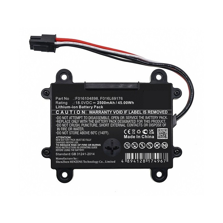 ACCU VOOR BOSCH INDEGO, F16104898, F016L69176 