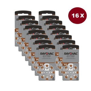 POWERDEAL 128 STUKS RAYOVAC EXTRA 312, PR41 HOORBATTERIJEN