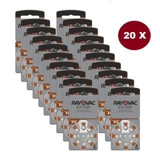 POWERDEAL 160 STUKS RAYOVAC EXTRA 312, PR41 HOORBATTERIJEN