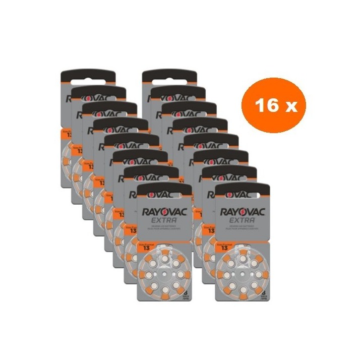 POWERDEAL 128 STUKS RAYOVAC EXTRA 13, PR48 HOORBATTERIJEN