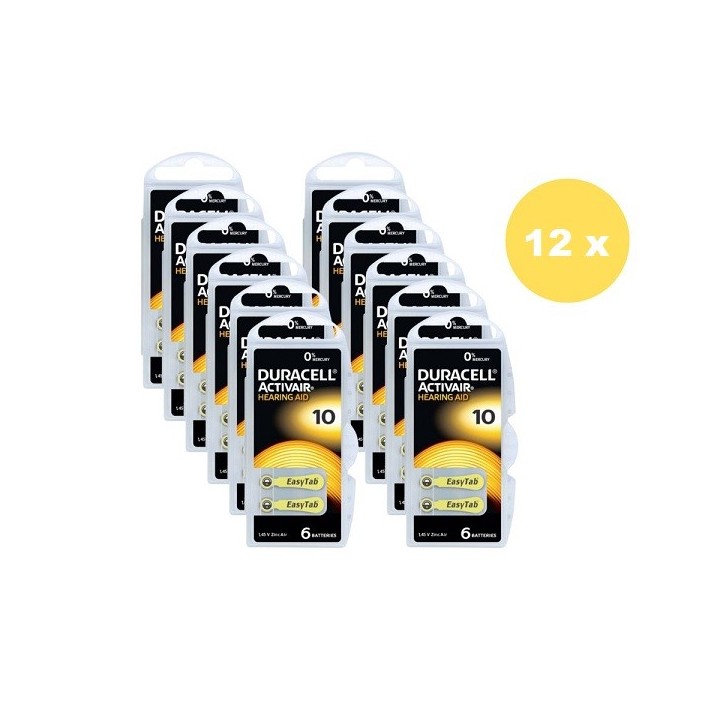 POWERDEAL 72 STUKS DURACELL ACTIVAIR 10, PR70 HOORBATTERIJEN
