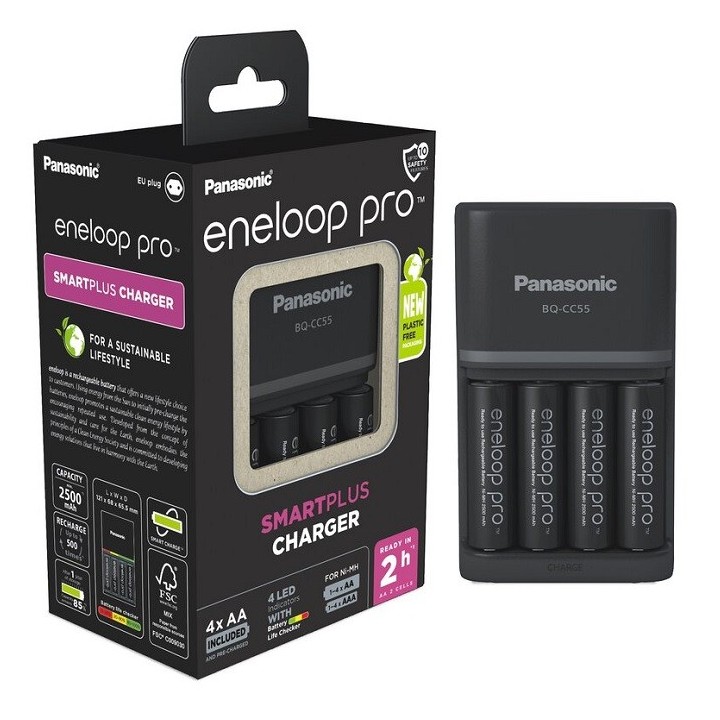 ENELOOP BQ-CC55 FASTCHARGER + 4xAA ENELOOP PRO 2500mAh