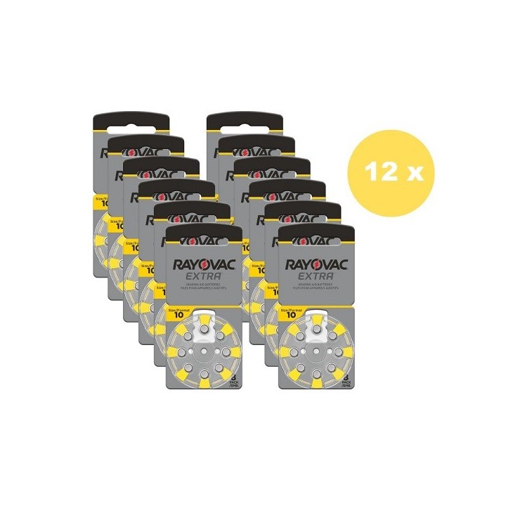 POWERDEAL 96 STUKS RAYOVAC EXTRA 10, PR70 HOORBATTERIJEN