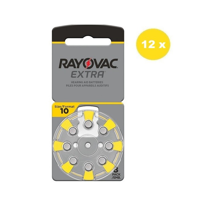 POWERDEAL 96 STUKS RAYOVAC EXTRA 10, PR70 HOORBATTERIJEN