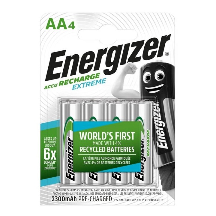 4 STUKS ENERGIZER OPLAADBAAR AA 2300mAh