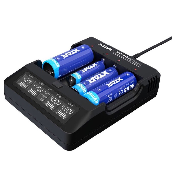 XTAR VP4C BATTERIJLADER Li-Ion
