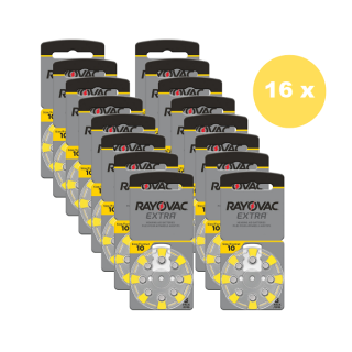 POWERDEAL 128 STUKS RAYOVAC EXTRA 10, PR70 HOORBATTERIJEN