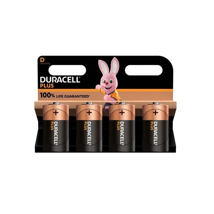 4 STUKS DURACELL MN1300, LR20, D PLUS ALK.