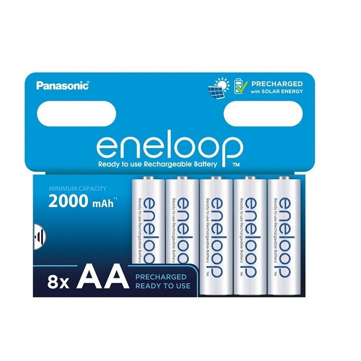 8 STUKS ENELOOP OPLAADBAAR AA 2000mAh