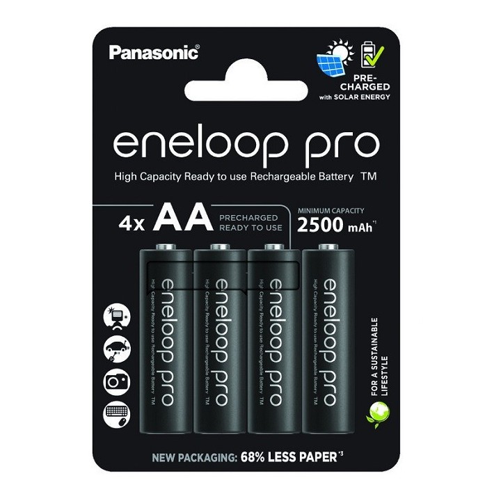 4 PIECES ENELOOP PRO RECHARGEABLE AA 2500mAh