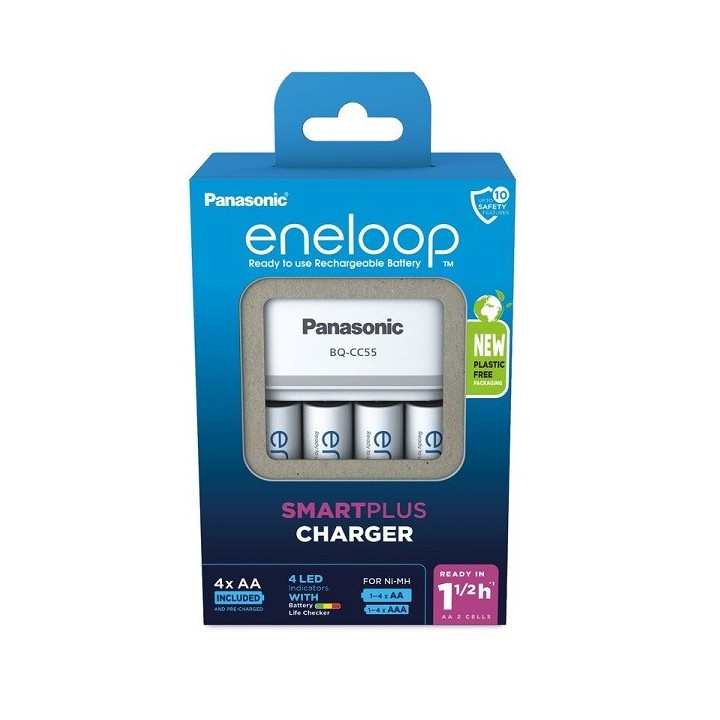 ENELOOP BQ-CC55 SNELLADER + 4xAA ENELOOP 1900mAh