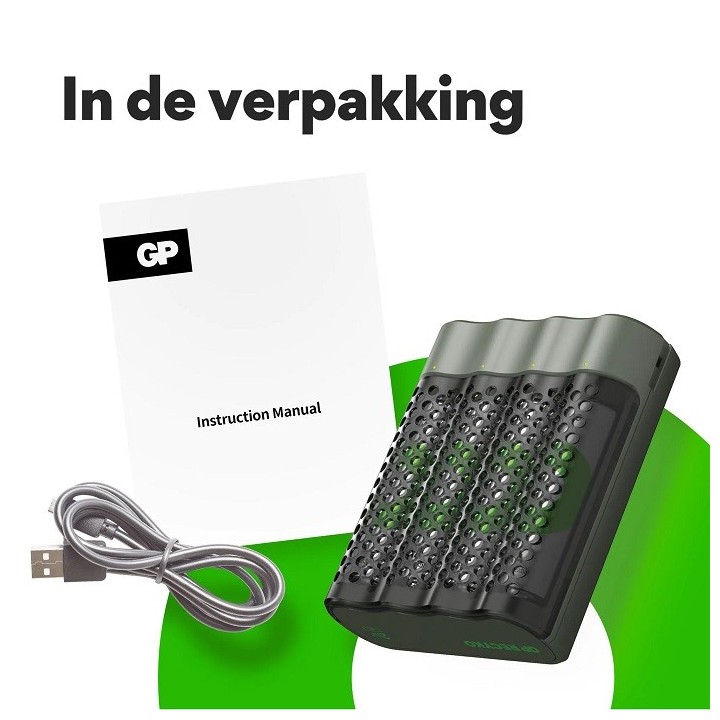 GP M451 USB LADER INCL. 4 x AA 2600 RECYKO