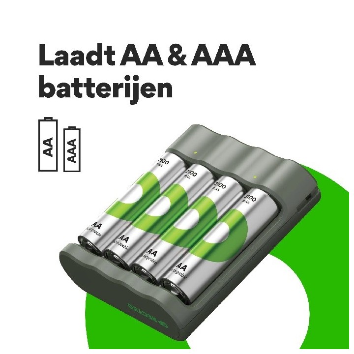 GP B441 USB LADER INCL. 4 x AA 2100 RECYKO