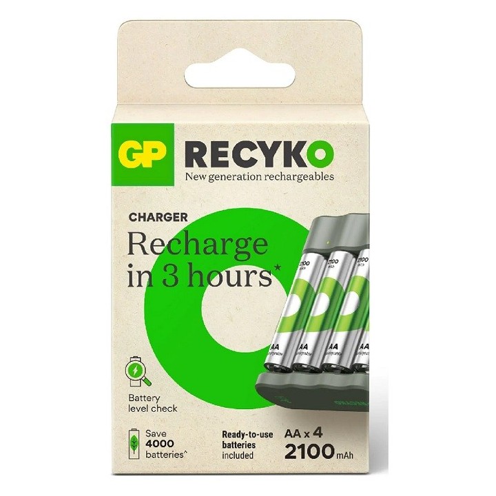 GP B441 USB LADER INCL. 4 x AA 2100 RECYKO