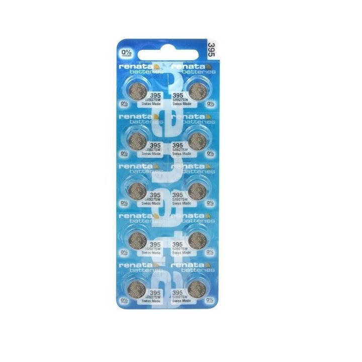 10 STUKS HORLOGEBATTERIJ RENATA 395, SR57, SR927SW