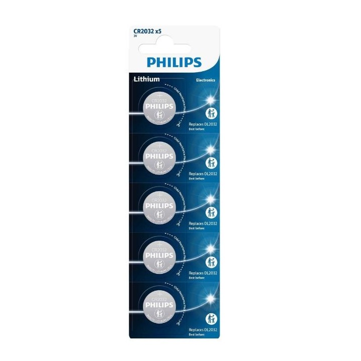 5 PCS BUTTONCELL LITHIUM Philips CR2032