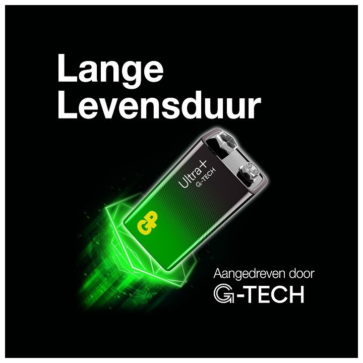 GP 9VOLT, 6LR61, ULTRA+ ALKALINE G-TECH