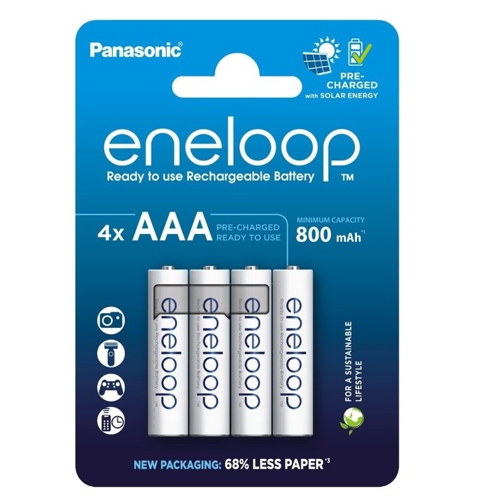 4 STUKS OPLAADBAAR ENELOOP AAA 800mAh