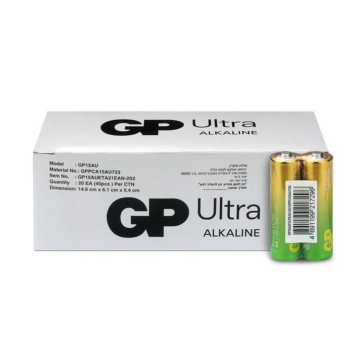 40 PCS GP15AU, LR06, AA ULTRA G-TECH