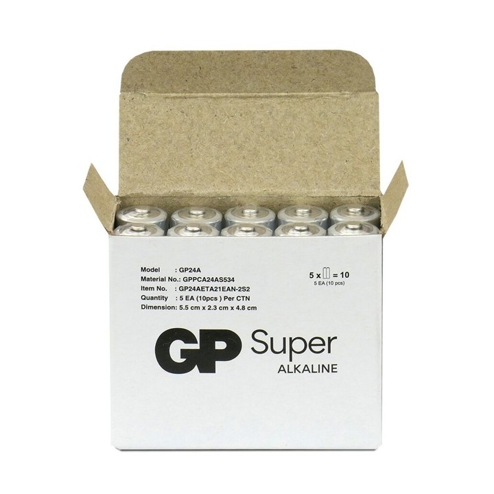 10 PCS GP 24AS, LR03, AAA SUPER G-TECH