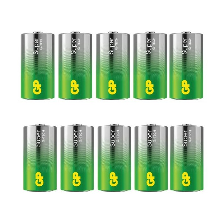 10 PIECES GP 14AS, LR14, C SUPER ALKALINE