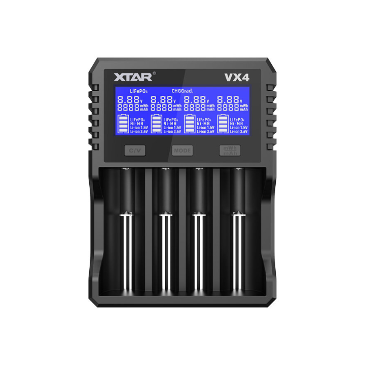 XTAR VX4 LADER 1.5-3.7 VOLT Li-Ion, Li-FePo, NiMH