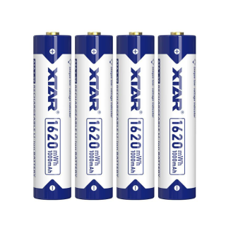 4 STUKS XTAR AAA Li-ION 1,5 VOLT 1000mAh protected