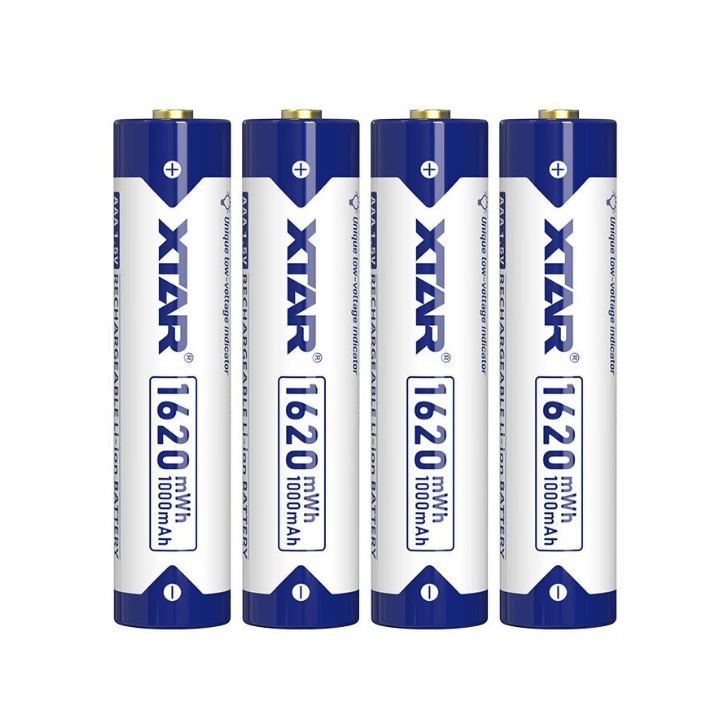 4 STUKS XTAR AAA Li-ION 1,5 VOLT 1000mAh protected