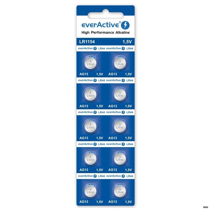 10 STUKS EVERACTIVE L1154F, LR44, AG13