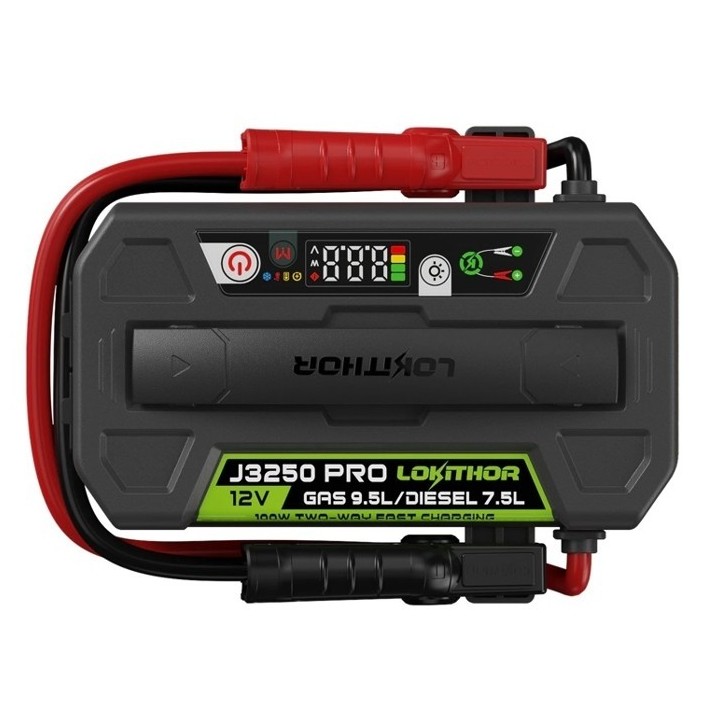 Lokithor J3250 PRO jumpstarter, starthulp, powerbank 3250AH, 60W