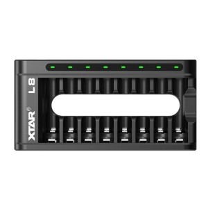 XTAR L8 LADER VOOR 8 x AA of AAA 1,5V Li-Ion / NiMH
